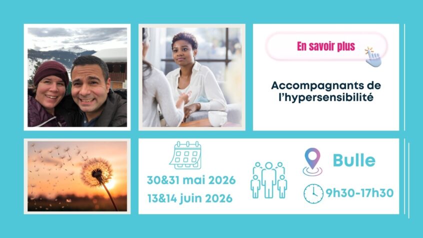 Formation en présentiel pour accompagnants de l'hypersensibilité, animée par Ricardo Rojas et Anita Rossier. Session sur deux week-ends en Suisse